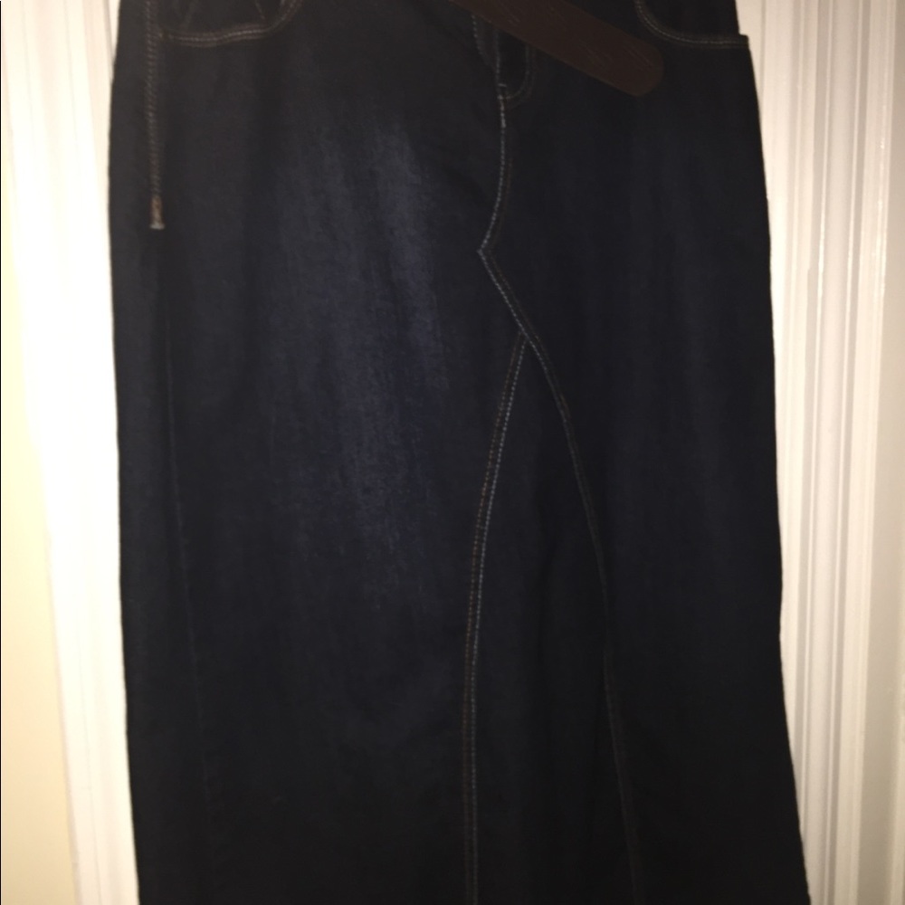 Denim maxi skirt